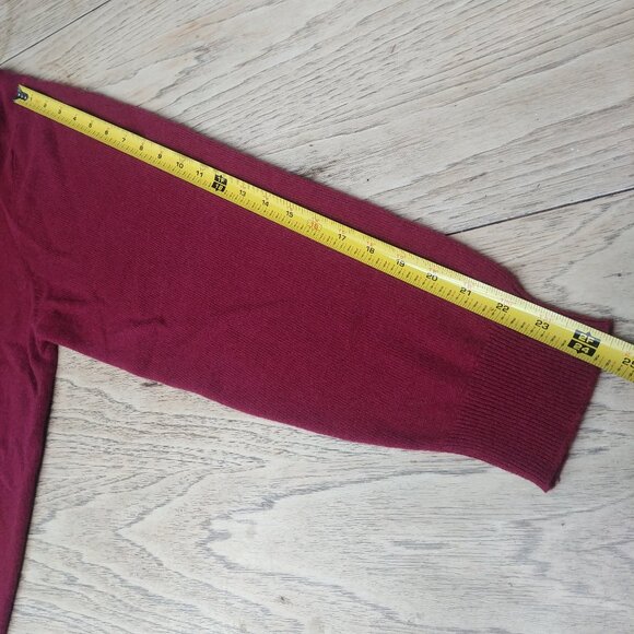 Jos A Bank Men XL 100% cashmere soft dark red crewneck sweater - Picture 8 of 12